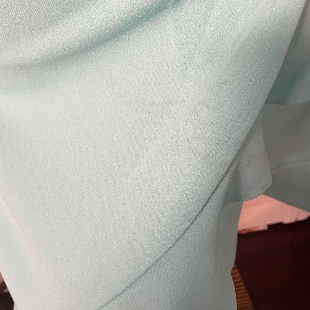 Chic Turquoise Wrap Mini Dress - Picture 11 of 11